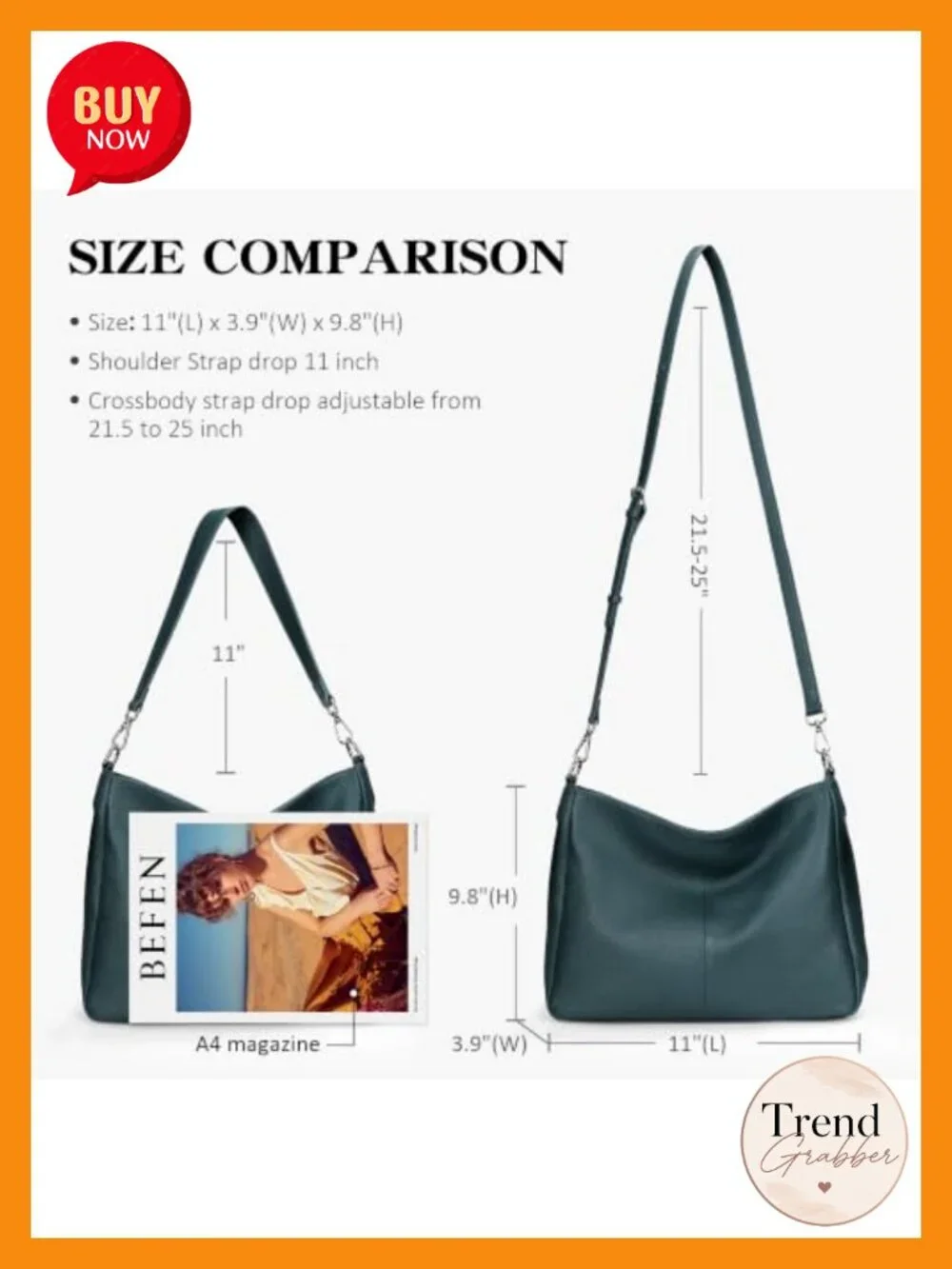 Soft Genuine Leather Hobo Bag Crossbody Shoulder Purse for Women